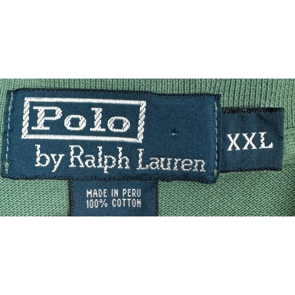 Polo Ralph Lauren Polo Shirt Mens 2XL Green Casual Rugby Short Sleeve Pony Logo
